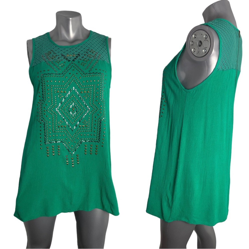 Women's Coco + Jameson sleeveless Mini Dress Green Size M